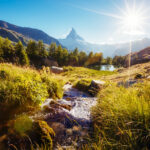 Matterhorn und Bergsee in den Schweizer Alpen